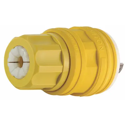 LEVITON Locking Plug: Non-NEMA, Yellow, 250V AC, 10 A_20 A, 4 Pole - Watertight Plugs