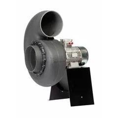 Direct-drive blower with 14 5/8 in wheel diameter, includes drive pack. Powered by a 7 1/2 hp, 230/460V AC, 3-phase totally enclosed motor with CCW rotation. Designed for hazardous locations and corrosive environments, suitable for industrial ventilation and air movement in chemical processing or wastewater treatment.