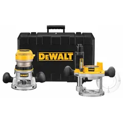 This 2.25 hp variable-speed corded router operates at up to 24,000 RPM. It includes both fixed and plunge bases for edge profiling, dado cutting, and joinery. The standard double grip design provides control during routing operations.