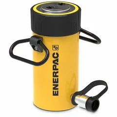 Single-acting hydraulic ram with 50-ton nominal capacity and 6-inch nominal stroke. Constructed from steel. Suitable for lifting, pressing, and positioning heavy loads in industrial maintenance, construction, and manufacturing applications.