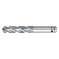 This OSG carbide ball end mill is designed for general purpose contouring, profiling, and 3D machining of metals and alloys. The ball nose geometry enables smooth curved surfaces and complex geometries. It has a 1" mill diameter, 2-1/4" length of cut, 5" overall length, and 4 flutes