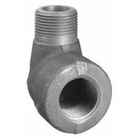 This ANVIL pipe elbow features a 3/4 inch female NPT threaded connection on one end and a 3/4 inch male NPT threaded connection on the other, allowing a change in direction in high-pressure piping systems. Rated for a maximum operating pressure of 2000 psi at 150°F, it is suitable for use in hydraulic, steam, and industrial water networks where threaded connections are required