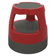 This round rolling step stool from CRAMER provides a stable elevated platform for reaching low shelves or work surfaces in warehouses, stockrooms, and maintenance areas. It features two steps, a 14.3-inch standing height, and a 300 lb load capacity. The plastic construction includes slip-resistant feet and is stackable for convenient storage. Handrails are not included.