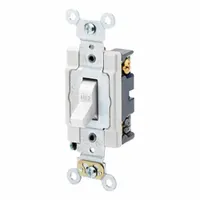 LEVITON Toggle 4-Way, 20 Amp: Toggle Switch, 4-Way, Maintained, White, 120/277V AC, 20 A (MPN 1224-SW)