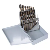 APPROVED VENDOR Mechanics Length Drill Bit Set: 15 Pc, 1/16" to 1/2", 135° Split Point