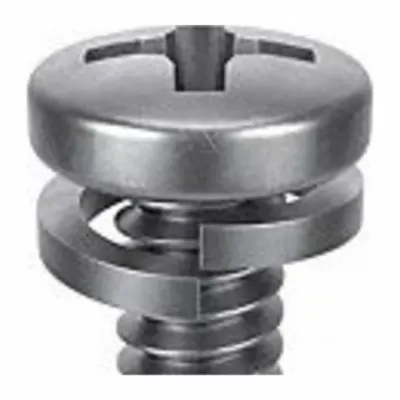 LINDSTROM Machine Screws: Split Lock, M3x0.50 Thread Size, 8 mm Lg, Steel, Zinc-Plated - Machine Screws with Split Lock Washers