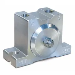 Aluminum pneumatic vibrator delivering 270 lbf at 80 psi, 7,200 vpm, with 1/4 in NPT inlet and 68 dBA sound level. Continuous-duty design for moving bulk materials in hoppers, chutes, and conveyors.