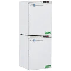 General purpose lab refrigerator-freezer with 5.2 cu ft refrigerator capacity and manual defrost freezer. Features a swing solid door for secure access. Suitable for storing temperature-sensitive reagents, samples, and media in laboratory environments.