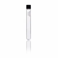 This KIMBLE culture tube is made of colorless glass with a round bottom and a 16 mm body diameter, 125 mm overall height. It includes a phenolic closure and is not graduated. Suitable for general microbiological culturing, sample storage, and mixing in laboratory environments.