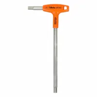 This stainless steel hex key features a 3/8 in SAE tip size and an 8 in long arm for extended reach. The satin finish provides corrosion resistance, making it suitable for tightening and loosening hex socket screws in industrial maintenance and assembly tasks