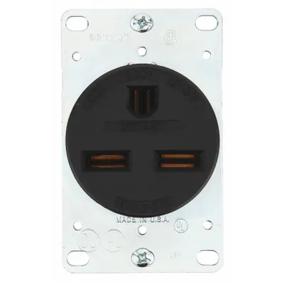 BRYANT Receptacle: Single, 6-30, Black, 250V AC, 30 A, 2 Pole / 3 Wire (MPN 9630FR) - General Purpose Receptacles