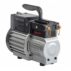 The PRO-SET TRS21 is an A2L compatible refrigerant recovery machine with a handle for portability. It features a 2/3 hp motor and delivers vapor recovery at 0.5 lb/min and liquid recovery at 7.8 lb/min. Suitable for removing and reclaiming refrigerants from HVAC systems in field service applications.