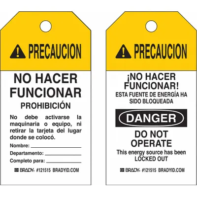 BRADY Heavy Duty Polyester Caution Tag - Safety