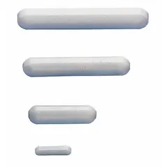 Octagonal stir bar made of Alnico with a white finish. Measures 12.7 mm in overall length and 3.2 mm in diameter. Autoclavable for sterile laboratory mixing applications. Suitable for use in beakers or flasks.