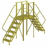 TRI-ARC Crossover Bridge: 5 ft Platform Ht, Steel, 1,000 lb Load Capacity, Serrated, 6 Steps, Steel (MPN 7CY87)