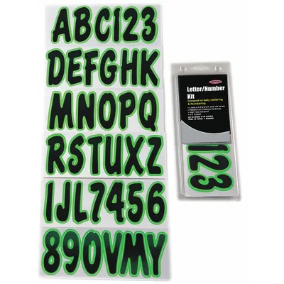 HARDLINE PRODUCTS Letter and Number Label Set: 3 in Character Ht, Indoor/Outdoor, Non-Reflective - Die-Cut Permanent Letters & Numbers