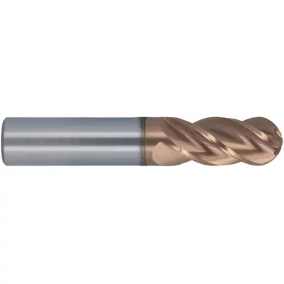 CLEVELAND Ball End Mill: Carbide, T-Max Coated, 7 Flute, 7/16" Mill Dia, 1" LOC, 3" OAL (MPN C70913) - Fast-Cutting Carbide Ball End Mills for Stainless Steel & Super Alloys