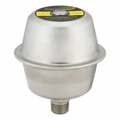 Stainless steel expansion chamber designed for use in industrial oiler systems. Accommodates thermal expansion of lubricant to prevent pressure buildup and leakage. Overall height 3 3/4 in.