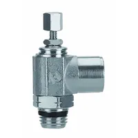 AIGNEP USA Universal Flow Control: Elbow Fitting, Knob, 3/8 in Valve Body Size, 3/8 in Tube (MPN 88957-06-06)