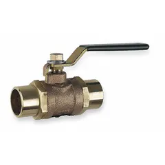 This bronze fire-protection butterfly valve features a 1-inch pipe size with solder connections and a lever handle. Rated for a maximum pressure of 175 psi (CWP), it is suited for use in fire-suppression systems for flow control on branch lines.