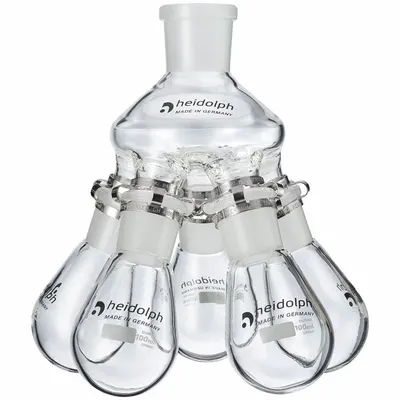 HEIDOLPH 100 mL Round Glass Distilling Flask, 24/40 - Glass Distilling Flasks