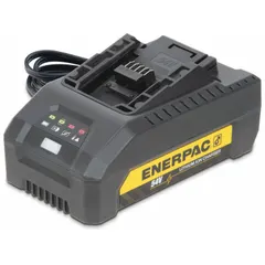 Battery charger for recharging batteries in hydraulic power units and industrial equipment. Supports consistent power delivery for hydraulic tools and systems in manufacturing, construction, and maintenance applications.