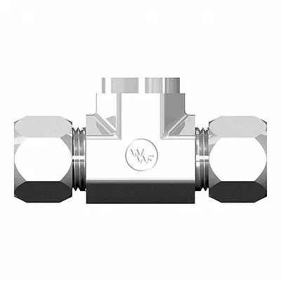 WEATHERHEAD Compression Tee Fitting: 1/4 in OD x 1/4 in OD x 1/8 in Pipe Size - Flareless Bite-Type Steel Compression Fittings