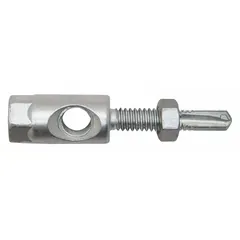 Steel rod hanger with zinc plating, designed for suspending threaded rod from steel beams or wood structures. Screw size 1/4 in, overall length 2 in, mounts horizontally or vertically. Suitable for indoor mechanical, electrical, and plumbing installations where seismic or concrete approvals are not required. Pack of 25.