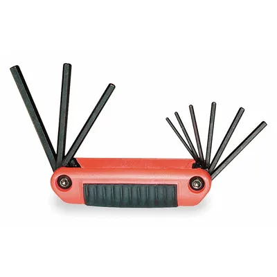 EKLIND Hex Key Set: 1 - 5 Pieces, Fold-Up Hex, Folding, SAE, Std End, Short, 1 Pieces - Folding Key Sets