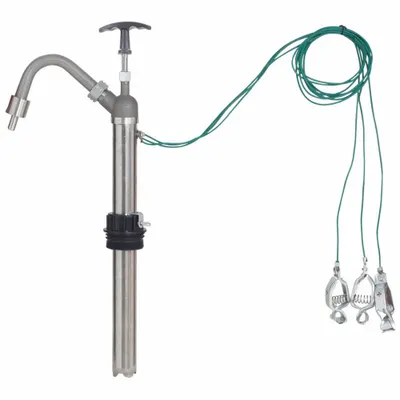 ACTION PUMP Hand Pump: Piston Action, Pump with Spout, 316 Stainless Steel Housing - Down-Stroke Drum Pumps