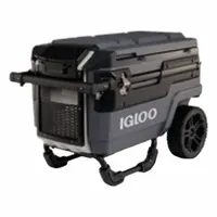 This 70-quart chest cooler holds up to 112 cans and provides 4-day ice retention. It includes a drain plug for easy cleaning and wheels for convenient transport. Suitable for outdoor activities, job sites, and break areas