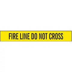 APPROVED VENDOR Fire Line Do Not Cross Barrier Tape, 3 in x 1,000 ft, Polyethylene, Black on Yellow, B3103Y15-200