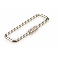 Metal key ring with threaded sleeve design for secure key organization. Gray finish with nickel plating. Suitable for industrial, commercial, and facility maintenance key control. Supplied in a 25-pack
