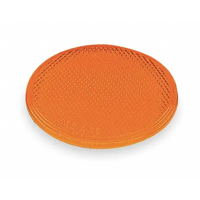 GROTE Reflector: Round, Amber, 2 in Overall Lg - Stick On Reflectors