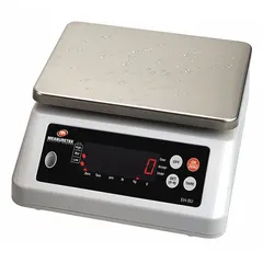 Compact bench scale for weighing small parcels and packages in shipping, logistics, and light industrial settings. Features a 6.6 lb capacity with 0.001 lb readability, stainless steel weighing surface 7 1/2 inches deep, LED display, and IP68 rating for dust and water ingress protection.