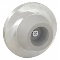 This wall-mounted door stop from ROCKWOOD features a chrome finish and measures 2 3/16 inches in width and 4 inches in overall height. Designed to protect walls and surfaces from door impacts, it is suitable for use in commercial and industrial settings where doors require a stop without damaging the wall finish