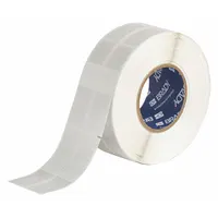 Precut vinyl label roll for wire marking applications. White matte finish, designed for wire gauges 8 AWG to 4 AWG. Compatible with IP Series printers and requires R4300 ribbon. Used for clear identification on wires in electrical panels, machinery, and control systems