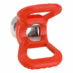 Orange airless spray gun tip guard for RAC IV series. Protects the spray tip and prevents accidental contact with the high-pressure paint stream. Compatible with manufacturer model number 286613.