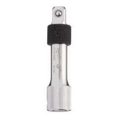 This 3/8" drive hand socket extension extends the reach of a ratchet or torque wrench to access recessed fasteners. With a 3 in overall length and standard type, it features a locking mechanism for secure socket attachment. Suitable for automotive, industrial, and mechanical applications.