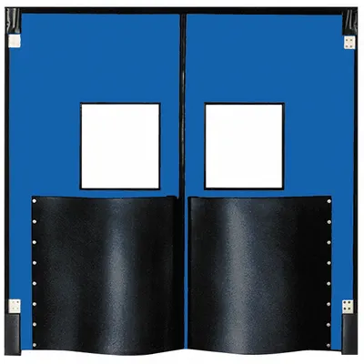 CHASE Swinging Door: Polyethylene, 2 Doors, Blue, 8 ft Door Wd, 9 ft Door Ht - Insulated Swinging Doors