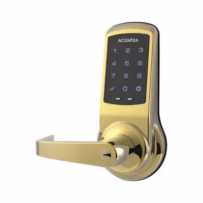 ASSA ABLOY AU-NTB623-NR 605 Brass Cylindrical Keypad Lock with - Mechanical Keyless Access Locksets