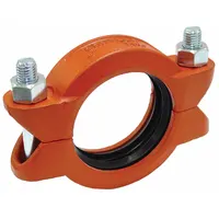 This grooved pipe coupling is used to join 4-inch pipes in mechanical piping systems. Constructed of ductile iron with an NBR seal, it is rated for a maximum operating pressure of 300 psi at 150° F. Suitable for applications such as fire protection, HVAC, and process piping