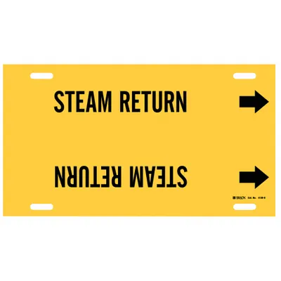 BRADY Steam Return Strap-On Pipe Marker - Steam Return Strap-On Pipe Markers