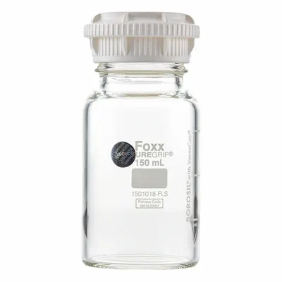 FOXX LIFE SCIENCES Glass Media, BOD, & Specialty Lab Bottles - Glass Lab Media Bottles: 150 mL