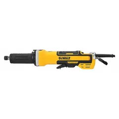 This straight corded die grinder operates on 120V AC with a maximum speed of 25,000 RPM. It features a paddle switch and measures 20 inches in overall length. Suitable for precision grinding, deburring, and surface finishing in metalworking and fabrication applications.