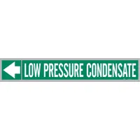Pipe Marker: Low Pressure Condensate, Green, White, Fits 2 1/2 to 6 in Pipe O.D., 25 Pipe Markers (MPN 109391)