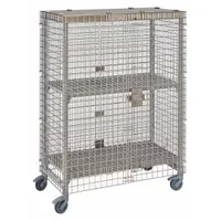 This CAMBRO Premium Security Cage Unit is a solid shelving accessory with two shelves, designed to secure stored items in commercial or industrial environments. It measures 67 1/4 inches high by 24 inches deep by 50 1/4 inches long and comes in a Speckled Gray finish. The unit provides controlled access for organizing tools, parts, or supplies