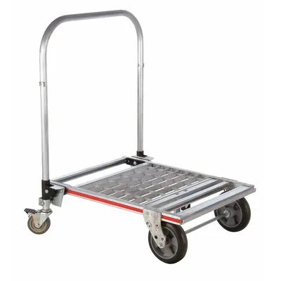 MAGLINER Platform Truck: 750 lb, 31 in L x 23 1/4 in W x 10 in H Deck, Polyurethane - Aluminum-Deck Platform Trucks with Folding Handles