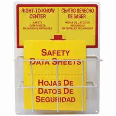 This red wall-mount information center is designed for displaying safety posters, notices, or instructions in industrial facilities. Overall dimensions: 20 in height, 15 in width, 6 3/4 in depth. Mounting hardware is not included.
