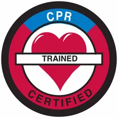 Non-reflective, English-language circle label with 2-inch diameter. Supplied in sets of 4. Applied to hard hats to indicate CPR training certification.